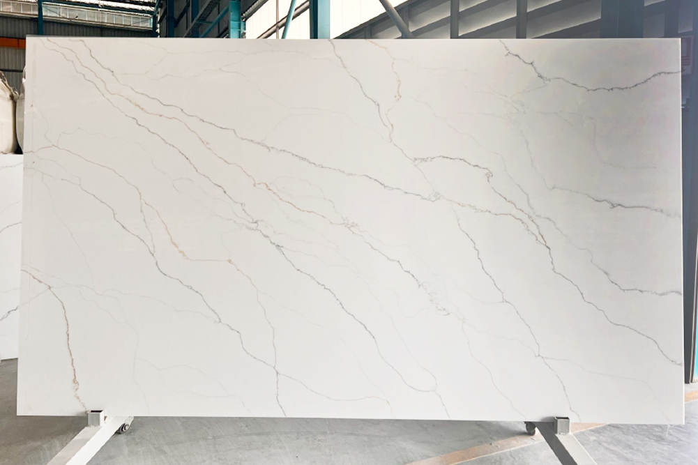 Calacatta Mix Golden Quartz Stone Slab Wholesale